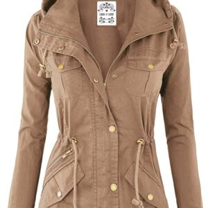 Lock and Love Women's Casual Military Anorak Jacket